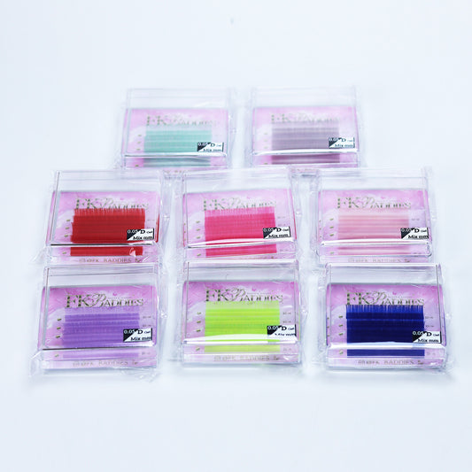 Coloured Lashes 5 rows 12-16mm 0.05 D curl