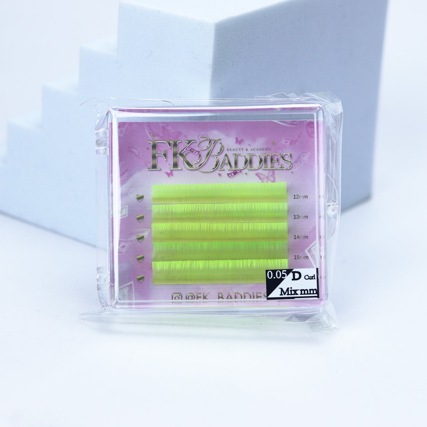 Coloured Lashes 5 rows 12-16mm 0.05 D curl