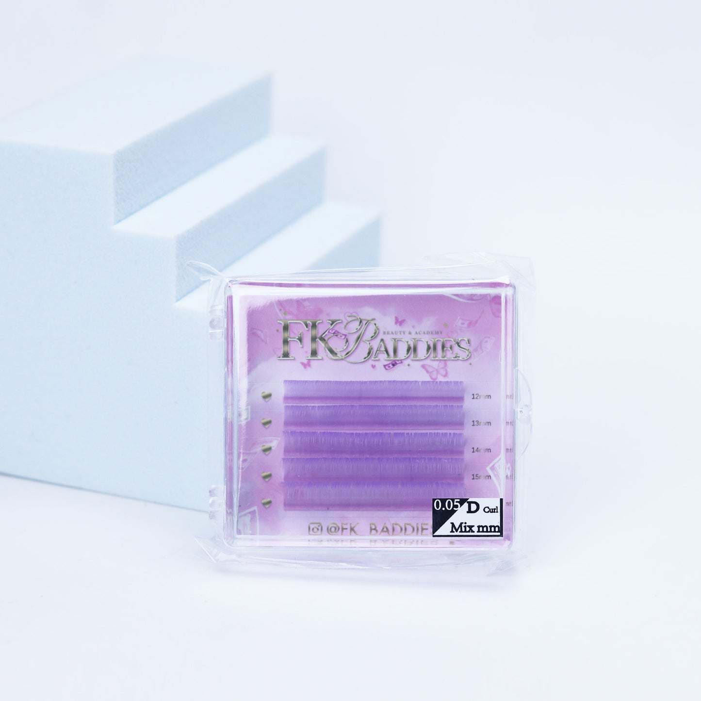 Coloured Lashes 5 rows 12-16mm 0.05 D curl