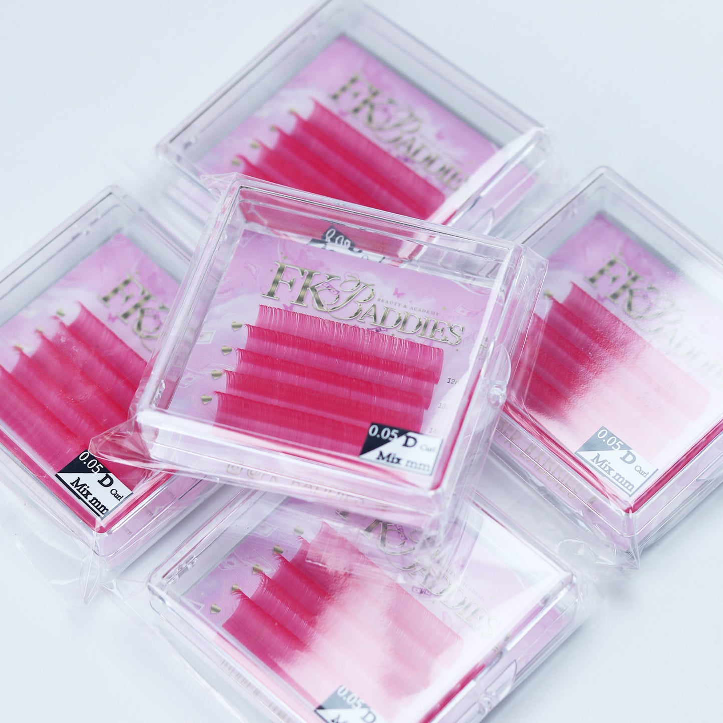 Coloured Lashes 5 rows 12-16mm 0.05 D curl